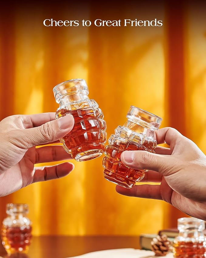 Kollea 8 x Grenade Shot Glass Set for Christmas, Cool Shot Cups with Heavy Base, Birthday Gifts for Men Him Brother, For Whiskey, Tequila, Vodka, Liquor, Military Fans, Cool Men Cave Decor, Tumbler