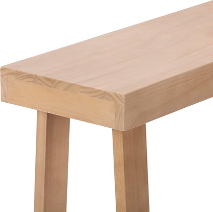 Plank+Beam Solid Wood Console Table, 46.25 Inch, Sofa Table, Narrow Entryway Table for Hallway, Behind The Couch, Living Room, Foyer, Easy Assembly, Blonde