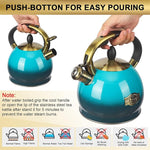 Load image into Gallery viewer, 3Quart Whistling Tea Kettle Classic Teapot Stainless Steel Teakettle with Cool Grip for Stovetop