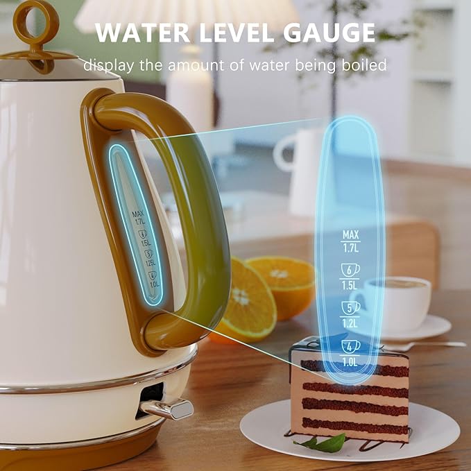 1.7L Electric Kettles, BPA Free Tea Kettle, Hot Water Boiler Heater, Stainless Steel Teapot, Auto Shut-Off & Boil-Dry Protection, 120V/1500W