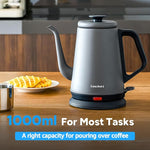 Load image into Gallery viewer, DmofwHi Gooseneck Electric Kettle(1.0L),1000W Electric Tea Kettle of 304 Stainless Steel,Auto Shut off,Water Kettle for Coffee and Tea-Grey