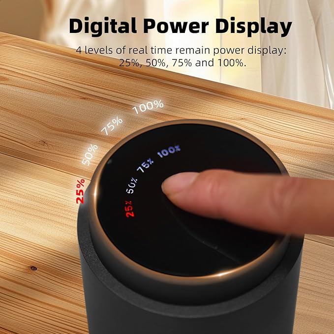 Irishom Coffee Bean Grinder with 38 Grinding Setting, Digital Power Display, 5-blades Ceramic Conical Burr, One Button Start and Auto Stop, Handheld Electric Espresso Grinding Machine