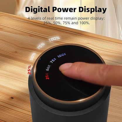 Irishom Coffee Bean Grinder with 38 Grinding Setting, Digital Power Display, 5-blades Ceramic Conical Burr, One Button Start and Auto Stop, Handheld Electric Espresso Grinding Machine