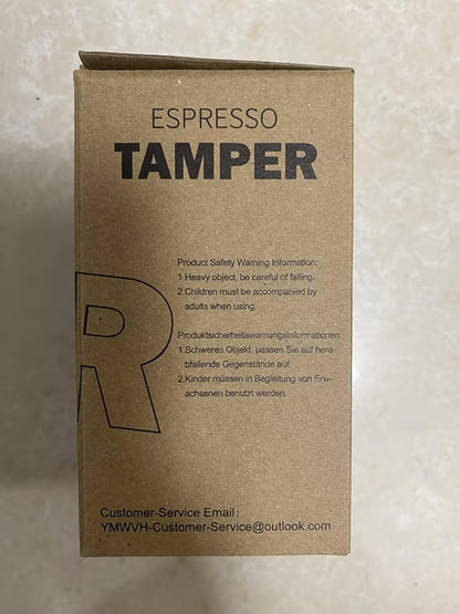 Espresso Tamper 53.3mm, YMWVH Premium Barista Espresso Coffee Tamper Silver with Dual Spring Loaded 100% Stainless Steel Ripple Base, Constant 30lb, Compatible with Breville 54mm Portafilter