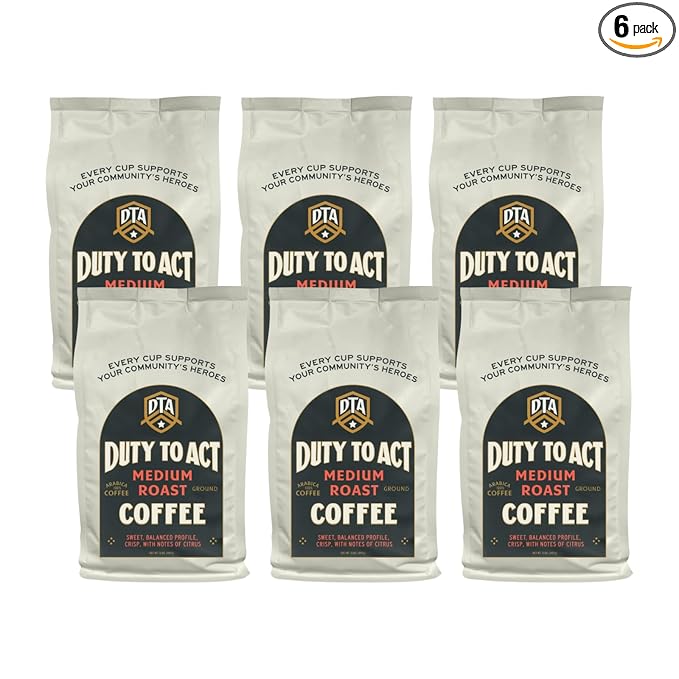 Duty to Act Medium Roast Ground Coffee, 2 lbs (Pack of 6)