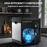 Load image into Gallery viewer, Nugget Ice Maker – 40 lbs/Day Countertop Ice Machine with 10Lbs Storage Bin, Chewable Ice Machine Maker Self-Cleaning, Stainless Steel, Dual Water Inlet Mode, Portable for Home Kitchen Bar Office