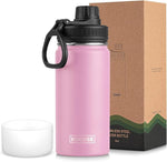 Load image into Gallery viewer, koodee 16 oz Water Bottle-Stainless Steel Double Wall Vacuum Insulated Wide Mouth Water Bottle with Leakproof Spout Lid (Pink)