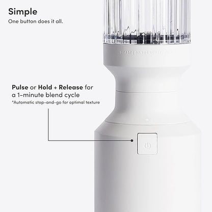 Beast Mighty 850 Plus | Premium Compact Personal Blender | Smoothies, Shakes, Dressings, Sauces | Blends Ice and Frozen Fruit | New XL Vessel | Extra Vessels, Lids and Straws | 850W (Cloud White)