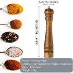 Load image into Gallery viewer, 10 inch Wooden Pepper Grinder Adjustable Coarseness Wooden Peppermill or Salt Mill with Adjustable Ceramic Rotor and Easily