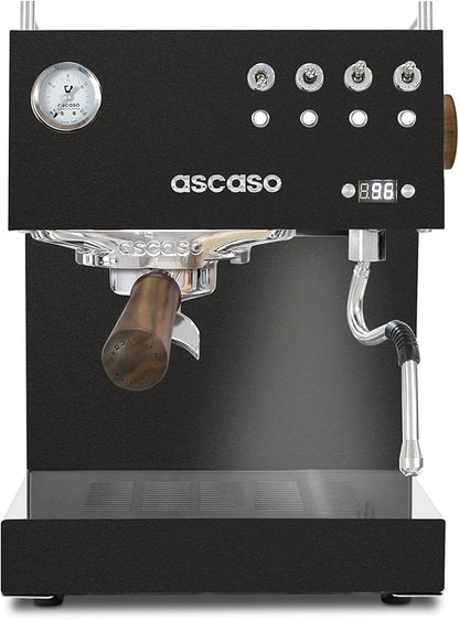Ascaso Steel PID Programmable Espresso Machine w/Volumetric Controls, Single Thermoblock, 120V (SINGLE, BLACK)