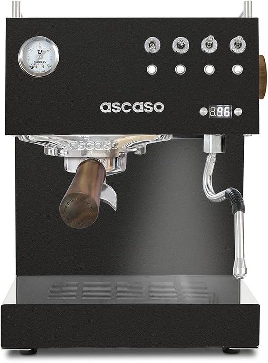 Ascaso Steel PID Programmable Espresso Machine w/Volumetric Controls, Single Thermoblock, 120V (SINGLE, BLACK)