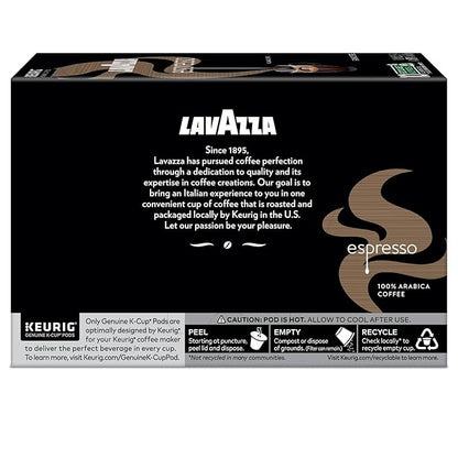 Lavazza Espresso, Single-Serve Keurig K-Cup Pods, Medium Roast Coffee, 60-Count Box (6 Packs of 10)