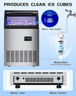 Load image into Gallery viewer, Commercial Spray Drench Ice Maker Machine 150 Lbs/Day, Undercounter Ice Makers 100Lbs Storage Bin and 32 Ice Trays, Under Counter ice Maker for Home, Bar, Party