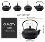 Load image into Gallery viewer, Big Cast Iron Teapot, Japanese Tetsubin Tea Kettle for Stovetop Safe, Cast Iron Teapot with Tea Strainer for Loose Tea and a Fully Enameled Interior (1500ml/50.7oz)
