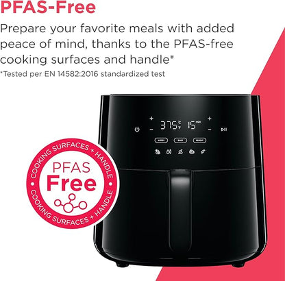 Frigidaire 3-in-1 Air Fryer, Large 5.3 QT Capacity, Digital Display, 3 Cooking Modes, 5 Recipe Presets, Automatic Shake Reminder, PFAS-Free Cooking Surfaces, Black