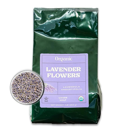 Worldwide Botanicals Organic Lavender Flowers, 1 lb, Pure European Lavender buds, Perfect for Aromatherapy, Sachets, Wedding celebrations, Tea flavoring, Eye pillows Scenting The Home
