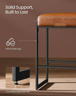 Load image into Gallery viewer, VASAGLE EKHO Collection - Bar Stools Set of 2, Counter Height Bar Stools, Synthetic Leather with Stitching, Mid-Century Modern Counter Stools, 26-Inch Tall, Kichen Home Bar Dining Room, Caramel Brown