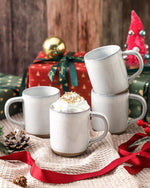 Load image into Gallery viewer, HASENSE Coffee Mugs, 12 OZ Coffee Cups Ceramic Set of 4 with Handle and Speckled Patterns for Man Woman, Vintage Stoneware Porcelain Coffee Cups Set for Tea, Cocoa, Milk, Latte and Cappuccino - White