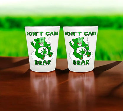Don't Care Bear - Funny Shot Glasses (Set of 2)
