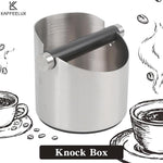 Load image into Gallery viewer, Italian Espresso Tapping Box, Stainless Steel Coffee Grinding Tapping Box, With Detachable Tapping Rod And Anti Slip Rubber Base (Silver-S)