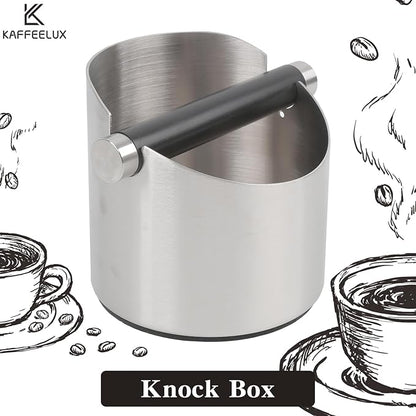 Italian Espresso Tapping Box, Stainless Steel Coffee Grinding Tapping Box, With Detachable Tapping Rod And Anti Slip Rubber Base (Silver-S)