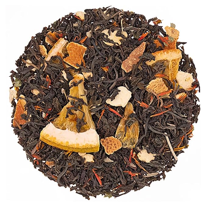 English Tea Store Blood Orange Flavored Black Loose Leaf Tea Pouches - 4oz | Ceylon Black Tea Blend with Sweet Citrus Notes | Fresh Fruity Aroma | Perfect Hot or Iced Tea