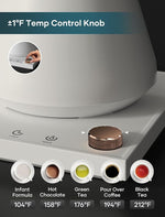 Load image into Gallery viewer, Electric Kettles, Gooseneck Electric Kettle, ±1℉ Temperature Control, Stainless Steel Inner, Quick Heating, for Pour Over Coffee, Brew Tea, Boil Hot Water, 0.9L White