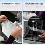 Load image into Gallery viewer, Antarctic Star Nugget Ice Makers Countertop with Self-Cleaning, 35lbs/24Hrs, Portable Crushed Ice Machine with Handle/Basket/Scoop for Home, Kitchen, Office, Camping(Black)