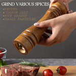 Load image into Gallery viewer, 10 inch Wooden Pepper Grinder Adjustable Coarseness Wooden Peppermill or Salt Mill with Adjustable Ceramic Rotor and Easily