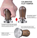 Load image into Gallery viewer, 53mm Calibrated Espresso Tamper, Calibrated Coffee Tamper with Spring Loaded Wooden Handle Stainless Steel Flat Base, Professional Barista Espresso Hand Tamper
