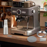 Load image into Gallery viewer, WDT Tool Espresso Distributor Accessory kit &amp;1.7mm Thickness 150μm Mesh Puck Screen &amp; 8 Magnets dosing ring Compatible with Breville Portafilter (WDT +54MM silver dosing ring&amp;Puck Screen)