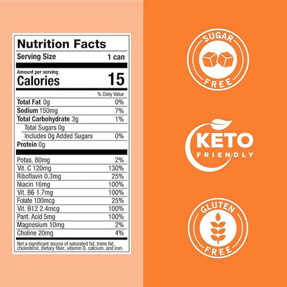 ZOA Zero Sugar Energy Drinks, Wild Orange - Sugar Free with Electrolytes, Healthy Vitamin C, Amino Acids, Essential B-Vitamins, and Caffeine from Green Tea - 16 Fl Oz (12-Pack)