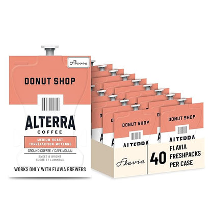 Flavia Alterra Donut Shop Coffee Freshpacks for Flavia Brewers, Medium Roast (Case of 40)