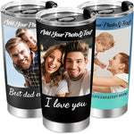 Load image into Gallery viewer, Personalized Tumbler with Pictures Text, Custom Photo Stainless Steel Coffee Tumbler, Coffee Travel Cup Mug 20 Oz Custom Gifts for Fathers Day Christmas Birthday for Dad Mom Kids
