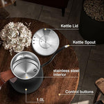 Load image into Gallery viewer, SEEDEEM Gooseneck Electric Kettle Full Touch Screen 1200W Electric Tea &amp; Coffee Kettle with Four Heating Modes Rapid Heating,±1℉ Temperature Control，Keep Warm Mode,1L Electric kettle