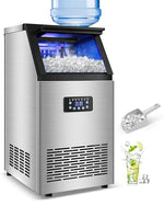 Load image into Gallery viewer, Commercial Ice Maker Machine 120LBS/24H with 30LBS Storage Bin, 15" Wide Undercounter/Freestanding Ice Maker Machine for Home Bar Outdoor, 40PCS Ice Cubes Ice Machine, Self Cleaning