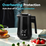 Load image into Gallery viewer, Seehot® 850ml Small Electric Kettle Temperature Control,800W Double Wall Electric Tea Kettle of 304 Stainless Steel,5 Temp Presets,Hot Water Kettle Electric,Auto Shut Off for Tea and Coffee-Black
