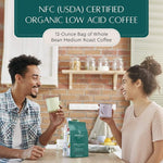 Load image into Gallery viewer, Lifeboost Organic Coffee Beans Medium Roast - Low Acid Single Origin Non-GMO Organic Whole Bean Coffee - Third Party Tested For Mycotoxins &amp; Pesticides - 12 Ounces
