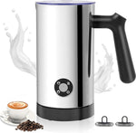 Load image into Gallery viewer, Milk Frother, 4-in-1 Milk Frother and Steamer, 10.6oz Electric Milk Steamer, Automatic Cold and Hot Foam maker for Lattes, Cappuccinos, Ceramic Lining Interior (Polished)