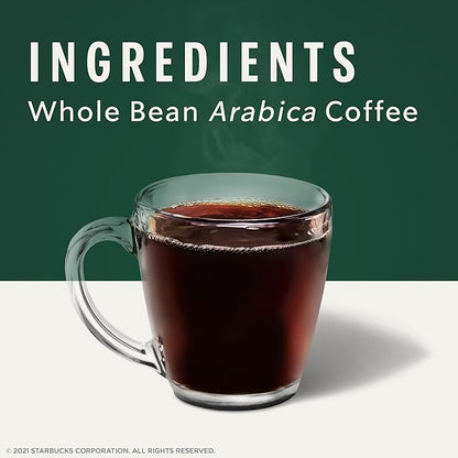 Starbucks Whole Bean Coffee, Medium Roast Coffee, Pike Place Roast, 100% Arabica, 6 bags (18 oz each)