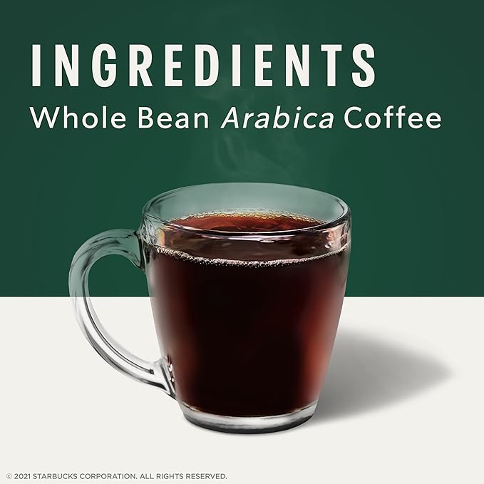 Starbucks Whole Bean Coffee, Dark Roast Coffee, Caffè Verona, 100% Arabica, 6 bags (18 oz each)