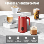 Load image into Gallery viewer, Milk Frother, 4-in-1 Milk Frother and Steamer, 13.5oz/400ml Automatic Hot and Cold Foam Maker and Milk Warmer, Electric Frother for Coffee, Latte, Cappuccino, Macchiato, Matcha(Red)