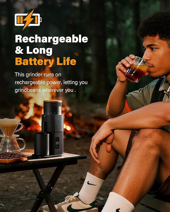 SHARDOR All-Metal Single-Dose Coffee Grinder – Quiet DC Motor, Home-use Espresso Grinder, Burr Coffee Grinder, with 80 Settings and an LED Power Display，Black