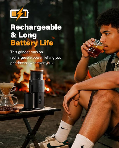 SHARDOR All-Metal Single-Dose Coffee Grinder – Quiet DC Motor, Home-use Espresso Grinder, Burr Coffee Grinder, with 80 Settings and an LED Power Display，Black