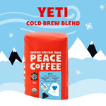 Load image into Gallery viewer, Peace Coffee Yeti Cold Brew Blend | 20 oz Medium Roast Whole Bean | Organic Fair Trade | Smooth, Rich Flavor | Shade Grown, Fresh Roasted
