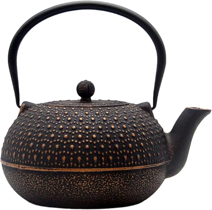 60.9oz Large Cast Iron Teapot for Stovetop Safe, 6 Cup Tea Kettle, Japanese Style Cast Iron Teapot with Stainless Steel Infuser for Loose Tea, Suitable for All Heat Sources(1.7QT/1.8L)