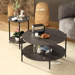 Load image into Gallery viewer, Round Side Table, 2-Tier Circle End Tables with Storage Wood Rustic 15.75" Small End Tables Farmhouse Side Table for Living Room Bedroom Balcony Small Spaces - Grey