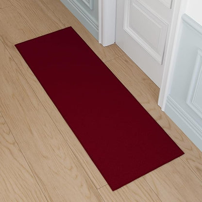 Ottomanson Hallway Runner Rug 20" x 59" Non Slip Solid Area Rugs Easy to Clean Laundry Rug Runner Durable & Pet Friendly Floor Carpet Runners for Hallways Entryway Living Room Kitchen, Red