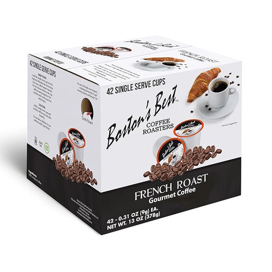 Boston’s Best - Rich & Bold French Roast Gourmet Delectable Dark Roast Coffee, Compatible with Keurig Coffee Maker, 1 Count (42 Single Serve Cups)