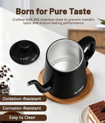 Load image into Gallery viewer, Gooseneck Electric Kettle, 1L Water Boiler, Pour Over Coffee &amp; Tea, 1000W Fast Heating, Stainless Steel, Auto Shut-Off &amp; Boil-Dry Protection, BPA-Free (Black)